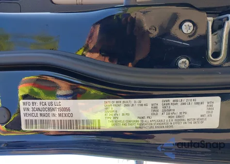 2022 Jeep Compass Limited 4X4 from USA, damaged, VIN 3C4NJDCB5NT150056